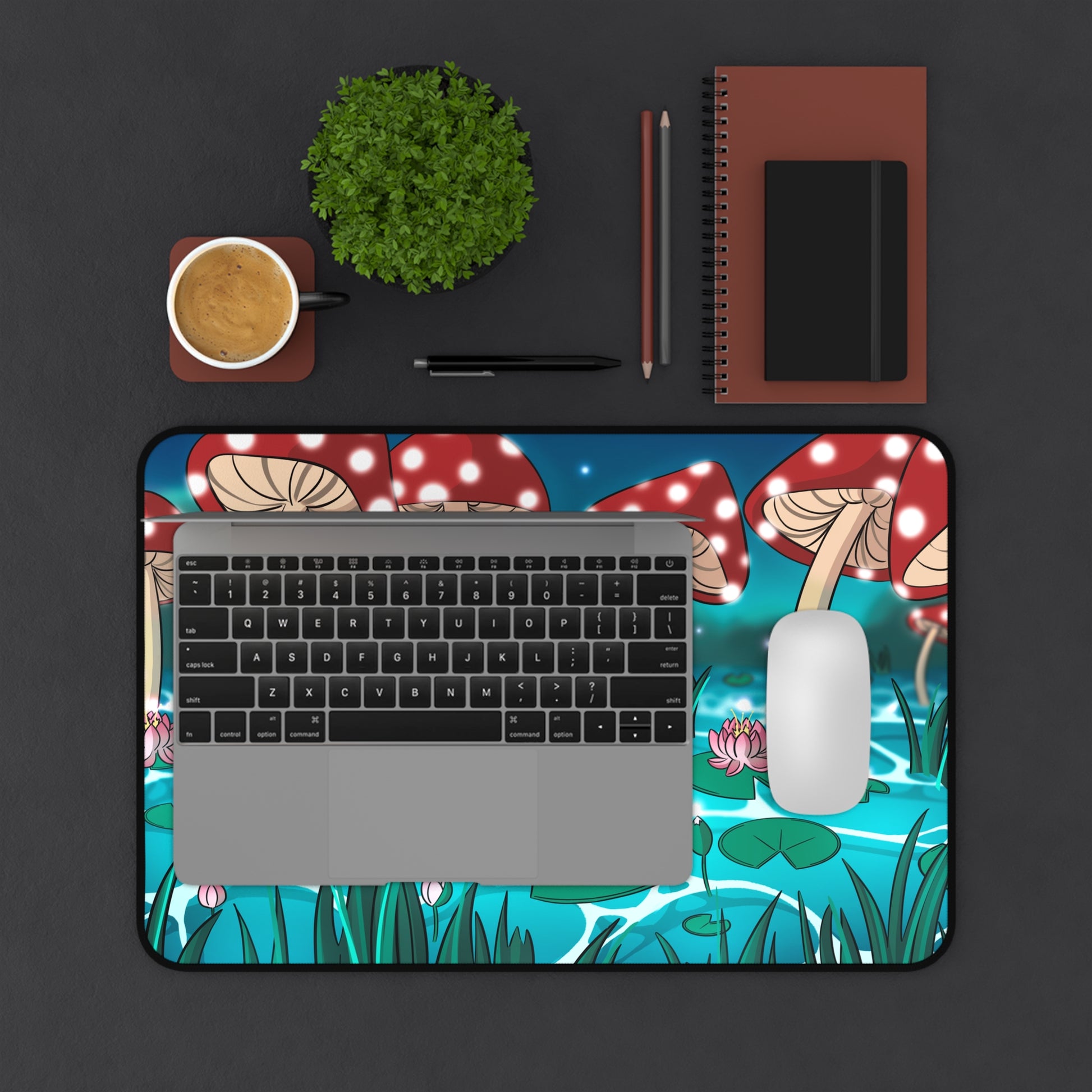 Mushroom Frog Desk Mat