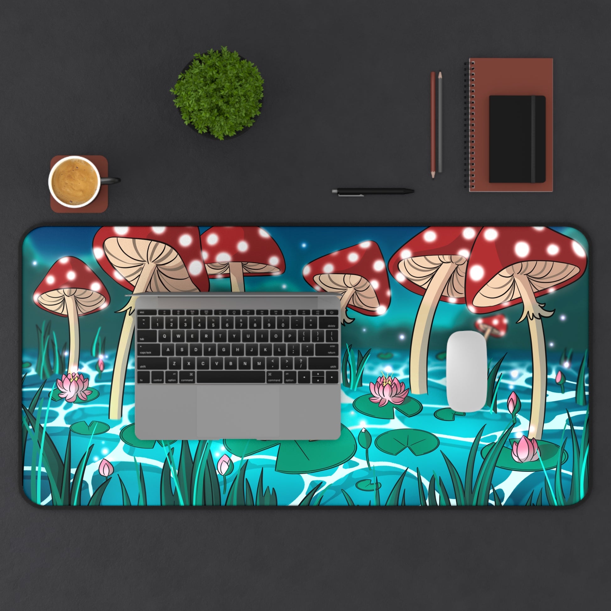Mushroom Frog Desk Mat