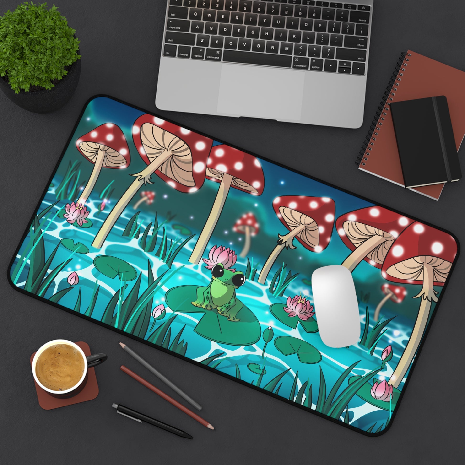 Mushroom Frog Desk Mat