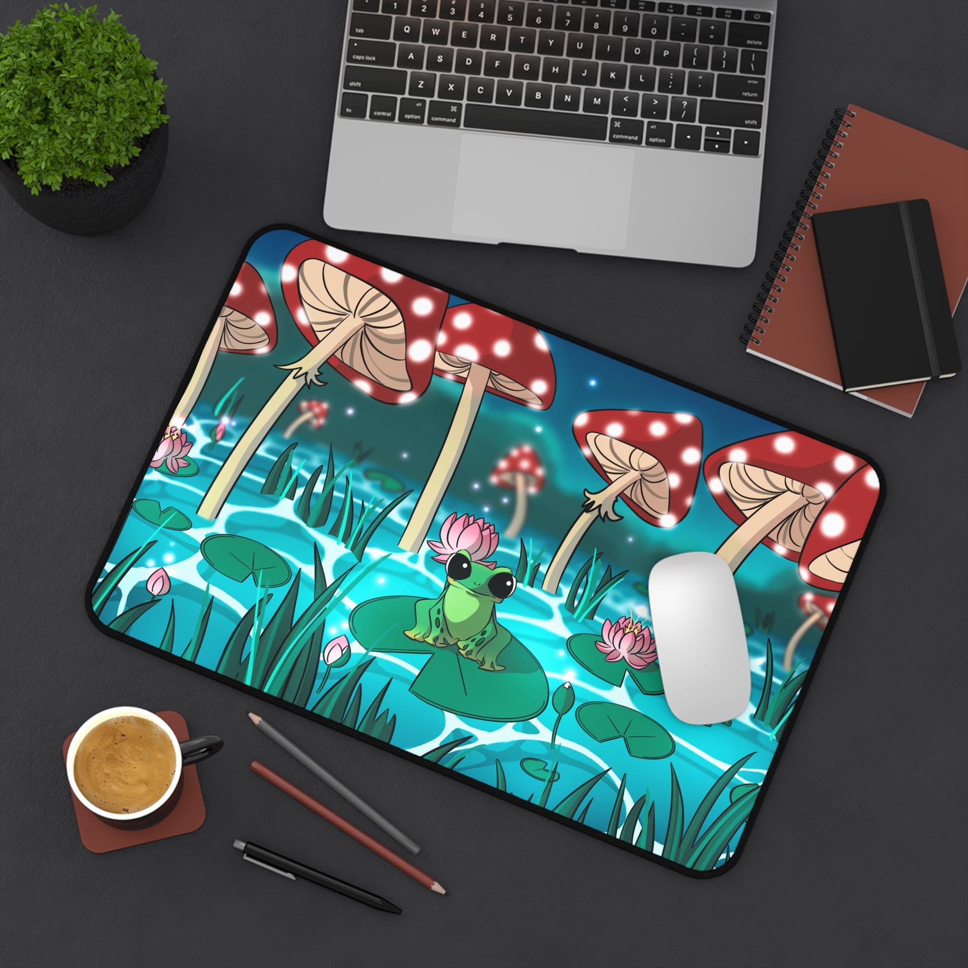 Mushroom Frog Desk Mat