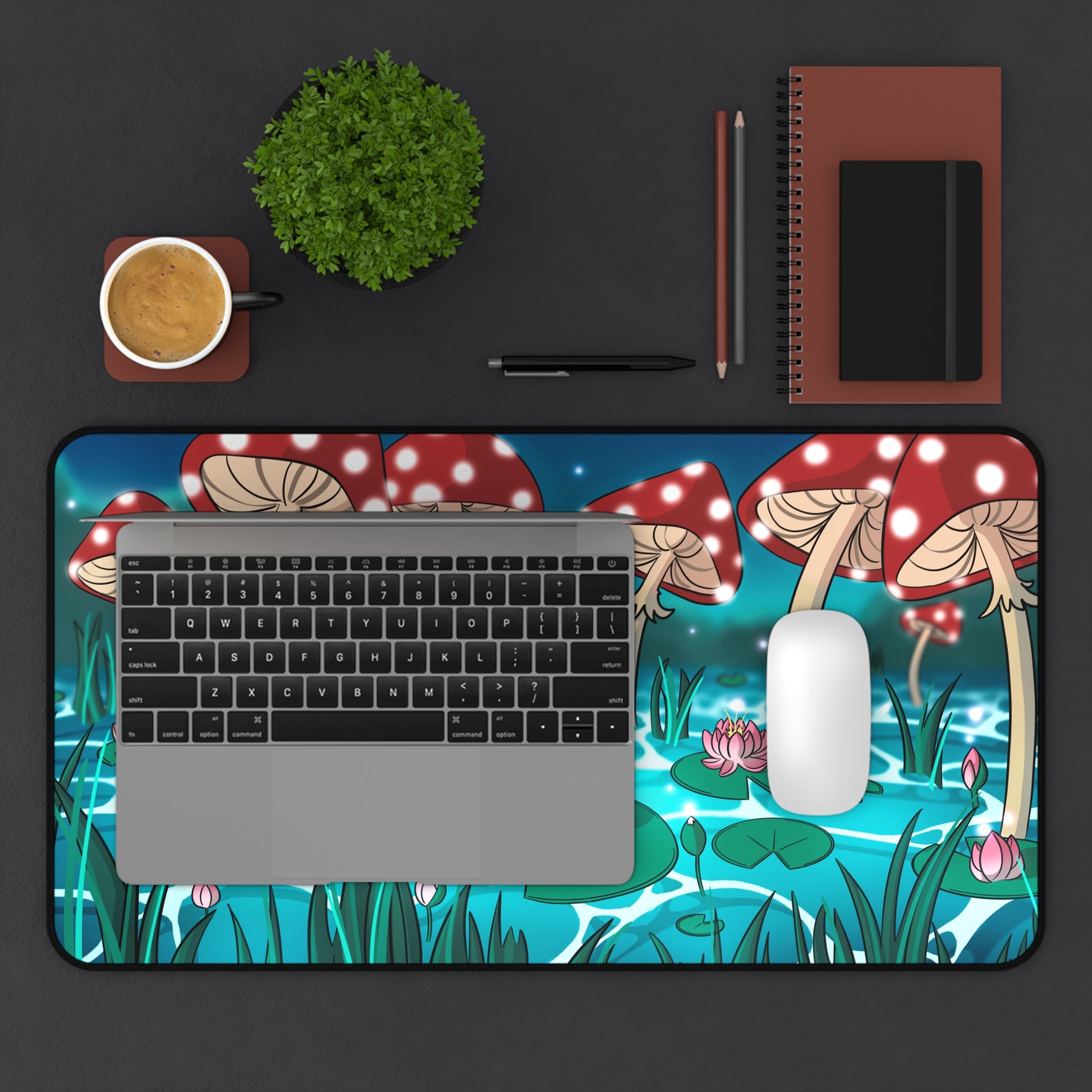 Mushroom Frog Desk Mat